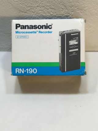 Vintage Panasonic Micro - Cassette Tape Recorder Rn - 190 2 - Speed Abe