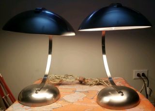 Vintage Atomic Mcm Flying Saucer Style Bedside Table Lamp
