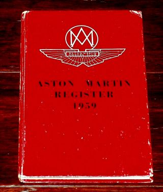 1959 Aston Martin Owners Club Register By Dudley Coram - Hardbound 1st Edition