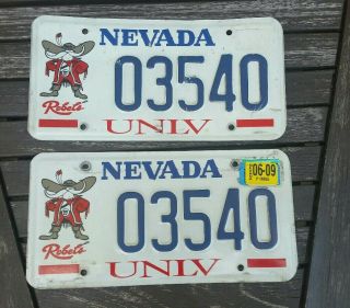 Nevada Unlv Rebels Nv University Specialty License Plates Pair