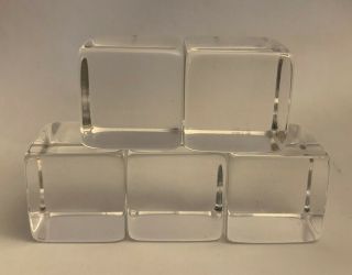 Vintage Clear Lucite Acrylic Cubes 5 Collectible Decorative