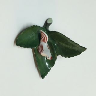 Vintage Herend Place Card Holder Porcelain Hand Painted Chicken/rooster On Leaf