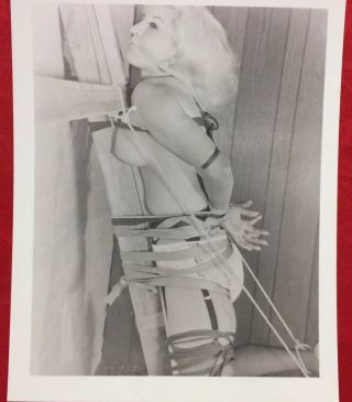 Vtg 50’s Petty Girl Tied Up Plank Bdsm Girlie Nude Risque Pinup John Willie?