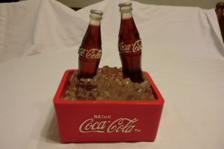 Vtg.  Coca - Cola 2 Bottle Lighted Musical Ice Fountain Cooler Collectible