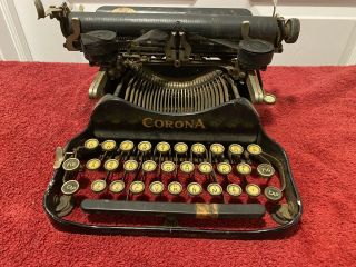 Antique/vintage 1917 Corona Model 3 Portable Folding Typewriter