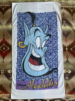 Vtg Aladdin Genie Beach Towel - J Franco Robin Williams Disney