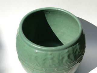 ZANESVILLE Mission Arts & Crafts Pottery Matte Green 600 Egyptian Jardiniere EX 2