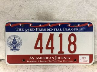 1997 Washington Dc License Plate (53rd Presidential Inaugural)