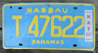 Nassau Bahamas Truck License Plate Blue/yellow Expired 2017 - T47622
