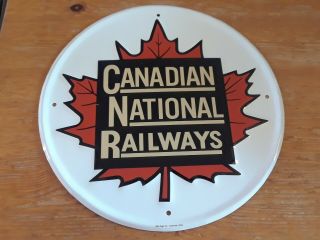 Canadian National Railways Metal Tin Sign - Train Railroad Round Decor Cn Canada
