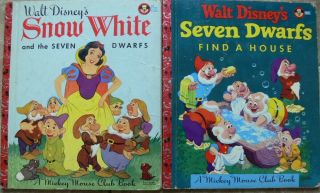 2 Vintage Mickey Mouse Club Books Walt Disney 