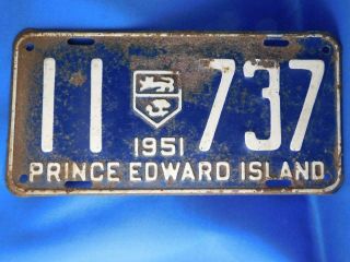 Prince Edward Island License Plate 1951 11 737 Vintage Canada Car Garage Sign