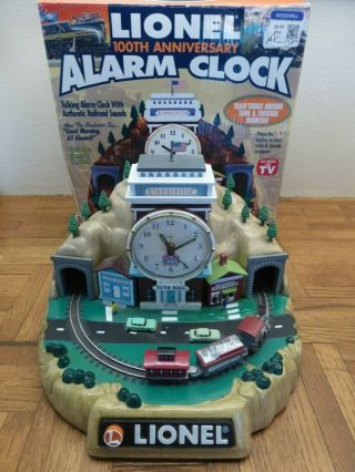 Lionel 100th Anniversary Talking Alarm Clock & Train Movement W/box