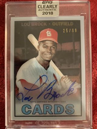 2018 Topps Clearly Authentic Lou Brock Autograph /99 St.  Louis Cardinals Auto
