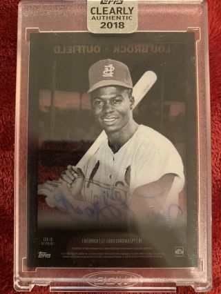 2018 Topps Clearly Authentic Lou Brock Autograph /99 St.  Louis Cardinals Auto 2