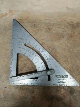 Vintage Stanley Combination Framing Quick Square/protractor Tool No.  46 - 050
