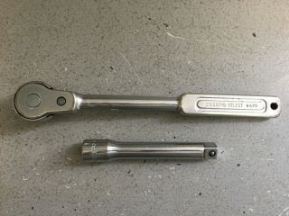 Vintage Indestro Select 6470 1/2 " Drive Ratchet & 5 " Extension - Made In Usa
