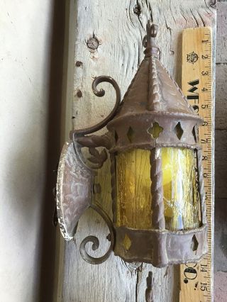 Set Of 2 Vintage Out Door Or Porch Wall Light Sconce Lanterns