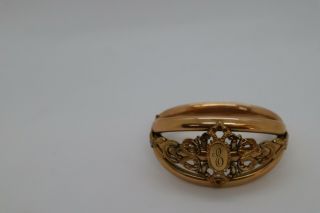 Antique Vintage Victorian F.  M Co.  Gold Filled Hinged Monogram " E " Bracelet