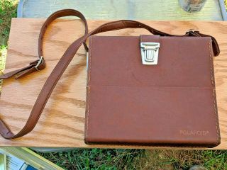 Vintage Polaroid Leather Carrying Case Bag With Shoulder Strap