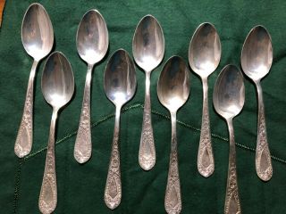9 Stieff Betsy Patterson Sterling Silver Spoons 6 "
