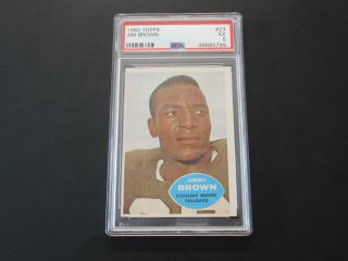 1960 Topps Football Jim Brown Card 23 Psa Graded 5 Ex