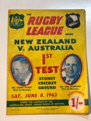 Vintage Rugby League News Zealand V Australia 1st Test June 8 1967