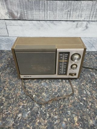 Vintage Sony Icf - 9530w 2 Band Transistor Radio -