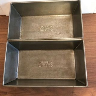 Ekcoloy Vintage Silver Beauty Pans Set Of 2 T47 - 1 1/2 Lb Loaf Pans