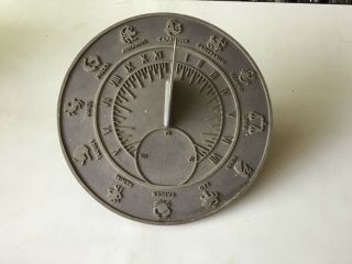 Vintage 12.  5 Inch Zodiac Sundial