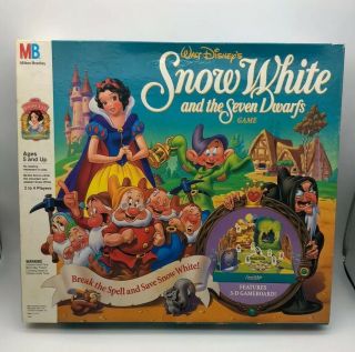 Vintage Milton Bradley Disney Snow White And The Seven Dwarfs Game Open Box