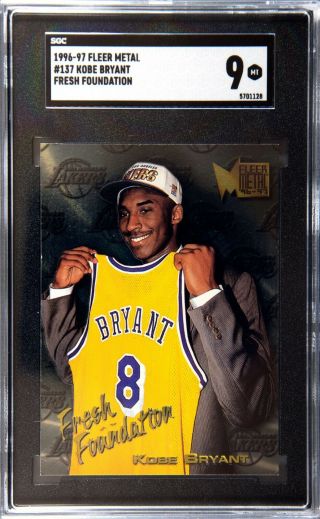1996 - 97 Fleer Metal Fresh Foundation 137 Kobe Bryant Lakers Rookie Sgc 9