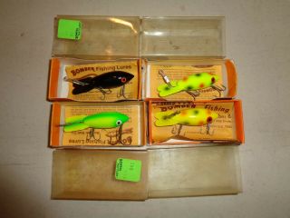 4 Vintage Bomber 200 Lures,  In The Box,  2 - 1/2 " Overall Length