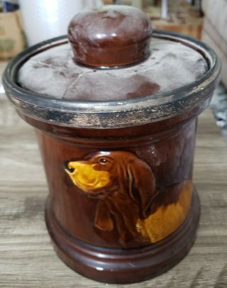 Antique Royal Doulton Kingsware Houndog Tobacco Jar