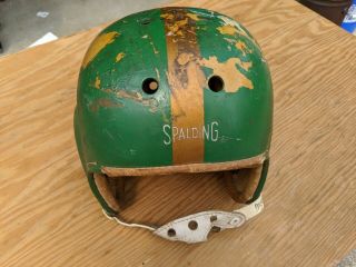 Early Old Vintage 1950’s SPALDING Football Helmet w/ Chin Strap 2