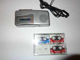Vtg General Electric Ge 3 - 5377a Avr Microcassette Voice Recorder Player W/ Tapes