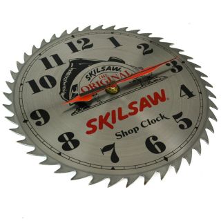 Vintage Skil Saw Skilsaw Metal 10 " Blade Hanging Shop Wall Clock Silver
