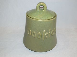 Vintage Mccoy Pottery Green Bell Cookie Jar (dinner School Cow Fire Truck) Bell