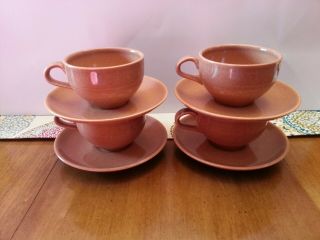 Vtg Russel Wright Iroquois Redesigned Cups And Sauces / Ripe Apricot