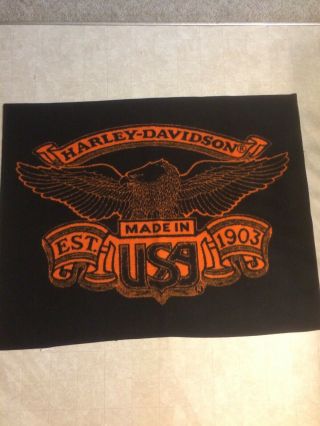 Biederlack Harley Davidson Eagle Throw Fleece Blanket 55” x 44” Made In The USA 2