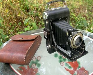 Vintage Kodak 1 Kodamaticvigilant Folding Camera W/leather Case.  1930 