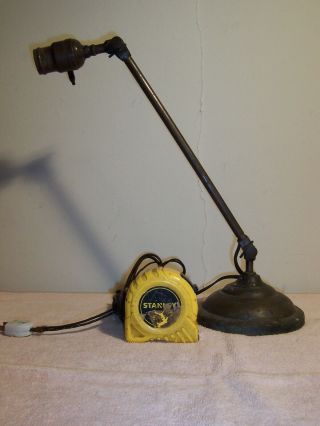 Antique Faries Industrial Brass Adjustable Stick Desk Lamp 2