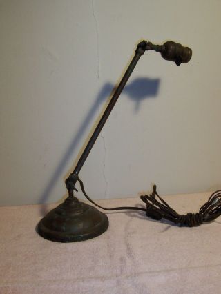 Antique Faries Industrial Brass Adjustable Stick Desk Lamp 3