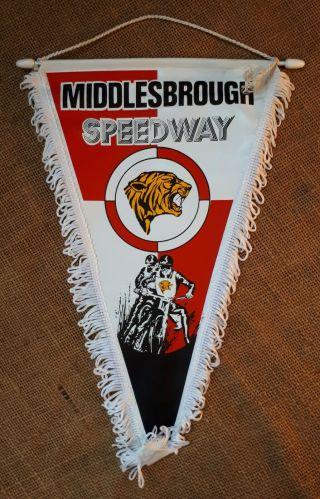 Vintage British Speedway Pennant 24.  Middlesbrough.  Motorcycle/ Male/ 1980s