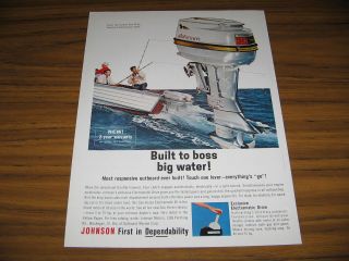 1963 Vintage Ad Johnson Sea - Horse 40 Hp Electromatic Outboard Motors