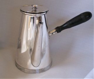 Vintage Tiffany & Co Silver Soldered Chocolate Pot With Wooden Handle Circa 1900