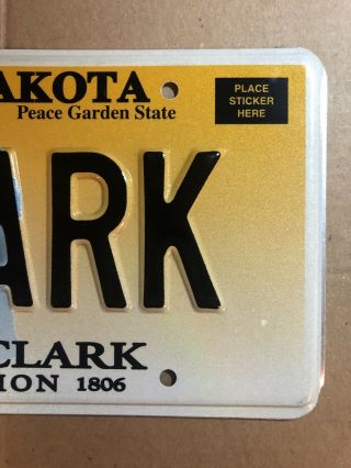 North Dakota Lewis & Clark specialty license plate Clark 3
