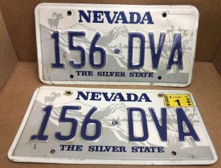 Pair Nevada “ 1980s “license Plate (156•dva).  January 1994