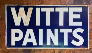 Vintage Witte Paints Sign Antique Old Metal Store Hardware Tin Tacker