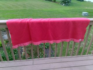 Vintage St.  Mary Pink Red Watermelon Wool Blanket 72 " X 60 " St.  Mary 